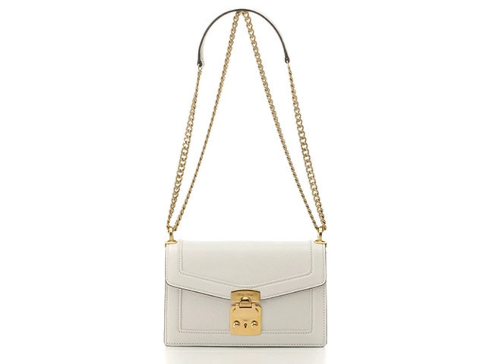 Miu Miu Shoulder Bag Confidential Madras Leather White Goat